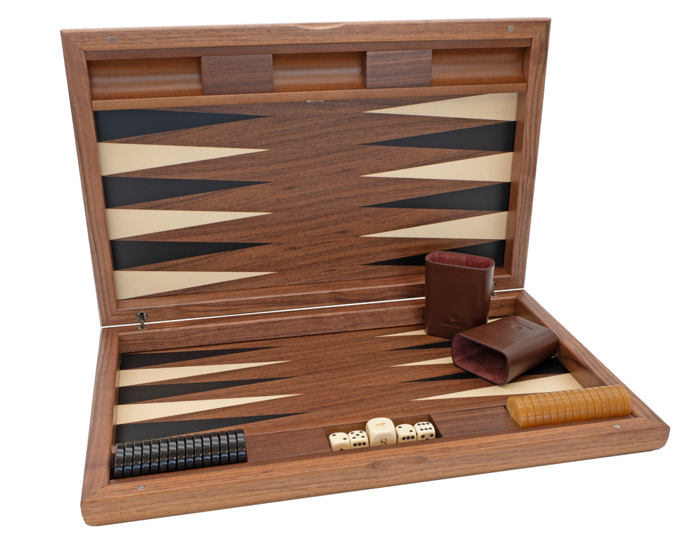 The Dal Negro London Backgammon Set in Walnut and Tulipwood
