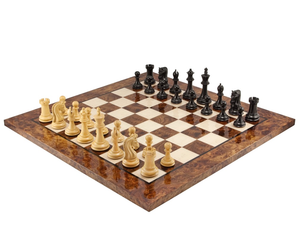 The Canterbury Knight Deluxe Chess Set in Ebony