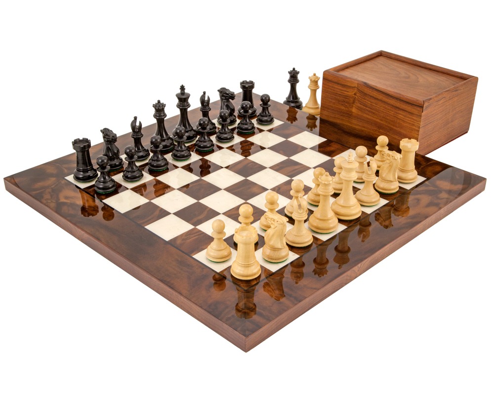 Regency Chess Highclere Ebony and Walnut Luxury Chess Set