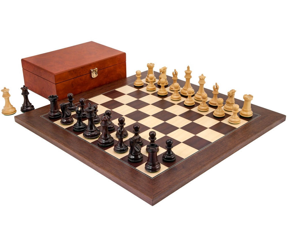 Rosewood and Montgoy Palisander Windsor Chess Set