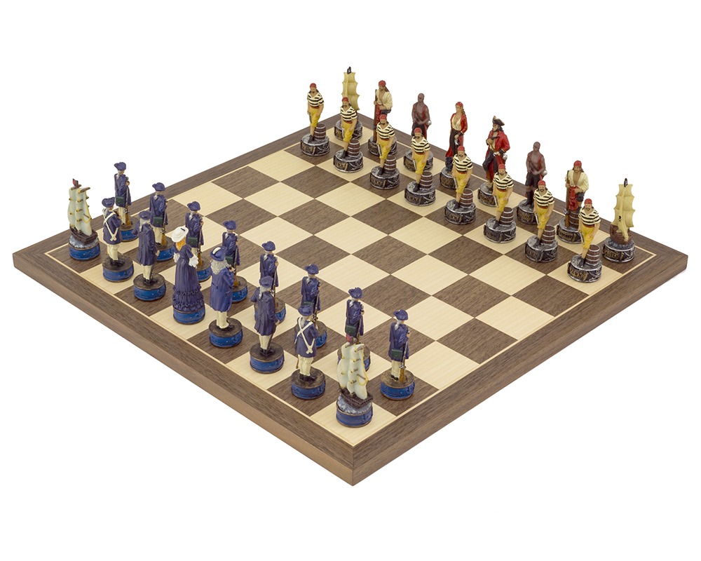 The Pirates Vs Navy Hand painted themed Chess set by Italfama