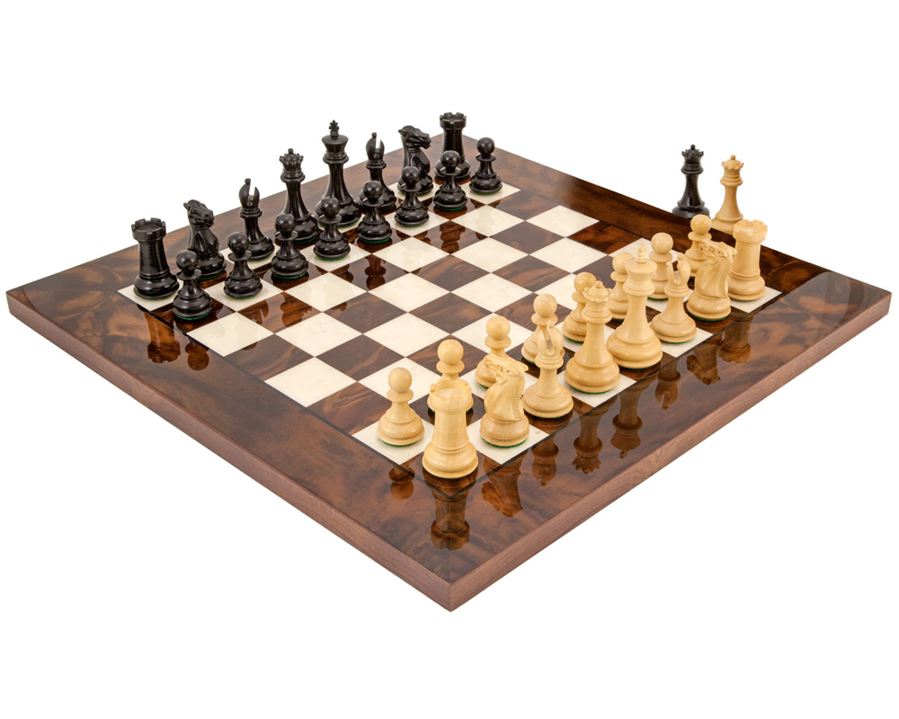 The Highclere Ebony and Dark Walnut Luxury Chess Set