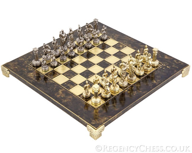 Manopoulos Greek Metal Roman Army Chess Set