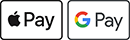 Apple Pay and Google Pay available